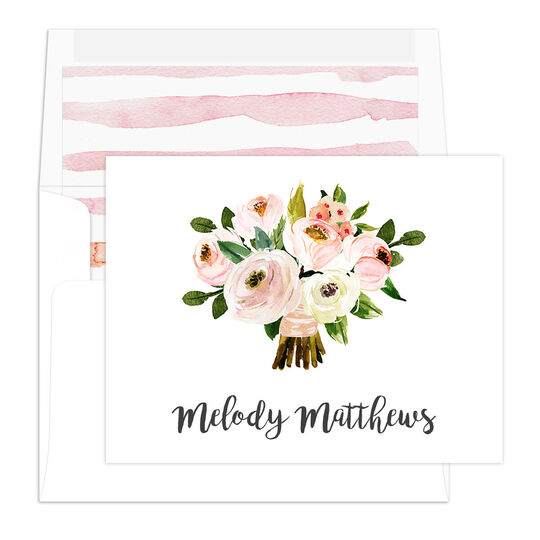 Pink Bouquet Folded Note Cards